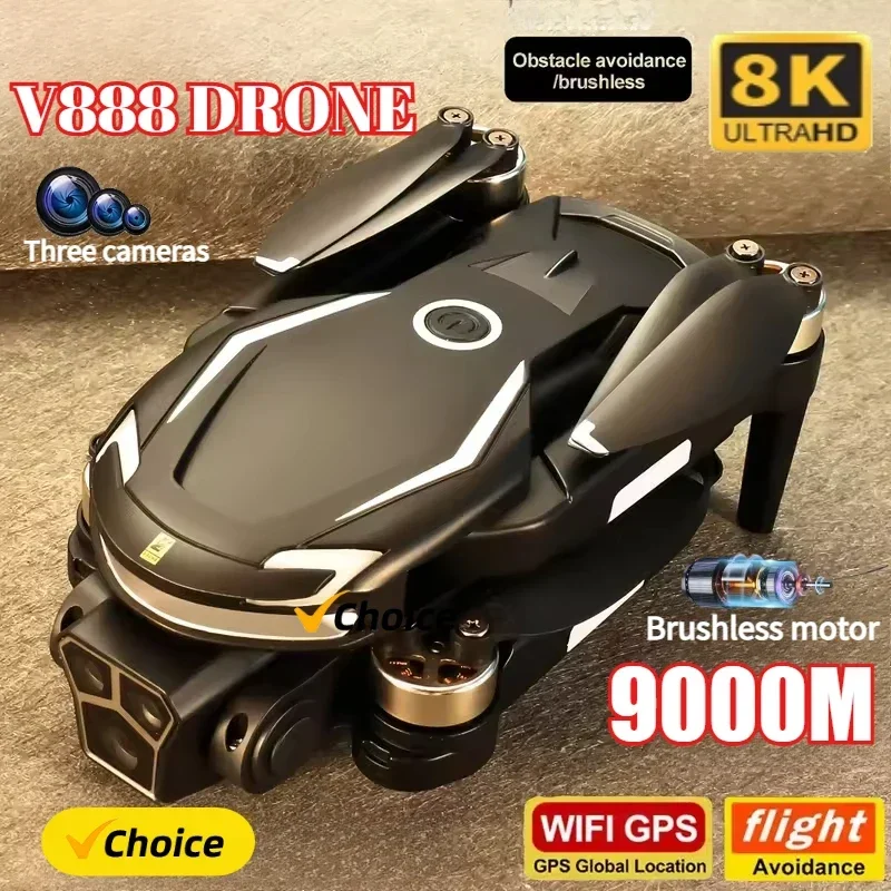 Drone Gps Mount - Nieuwe V888 Drone 8K GPS Drievoudige