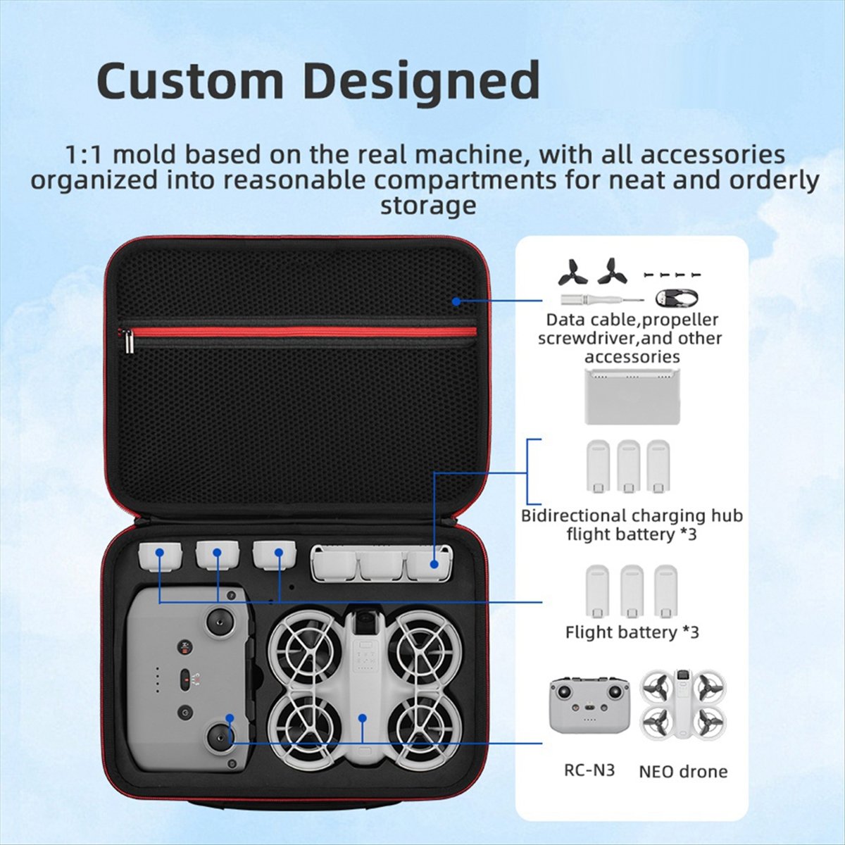 Drone Battery Strap - A43M draagtas voor DJI Neo Drone,
