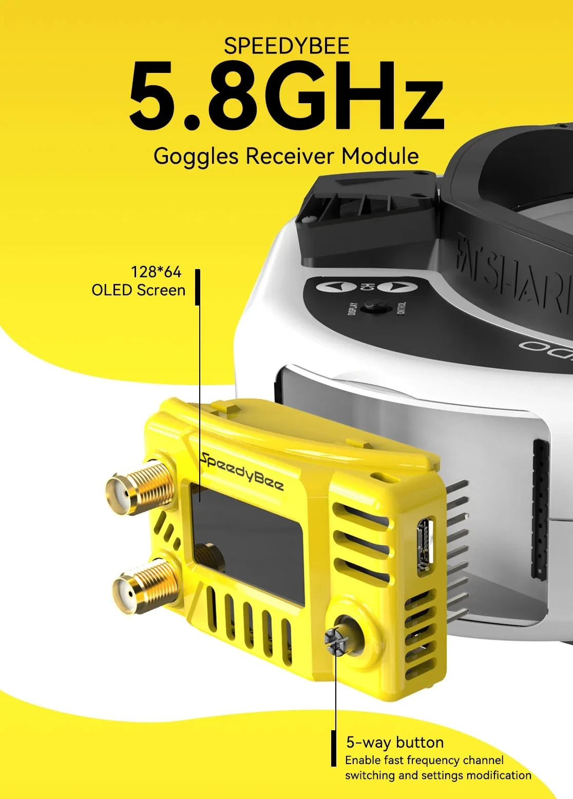 SpeedyBee FPV-brilmodule 5,8GH - Drone Compass recensie en prijs