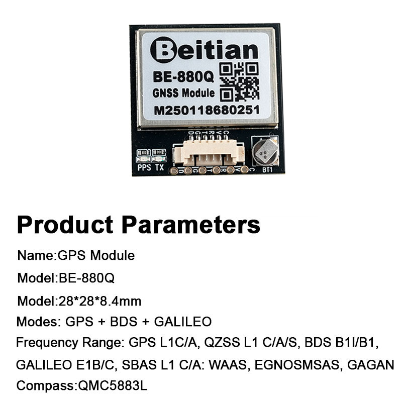 BE-880Q GNSS GPS-module M10050 - Drone Compass recensie en prijs